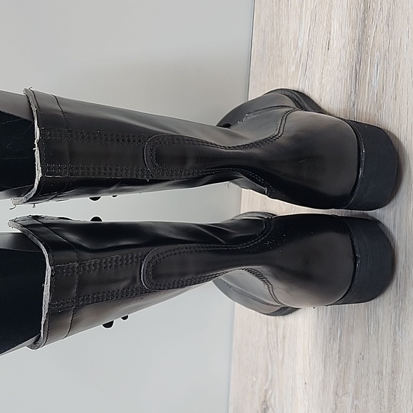 NEW VNTG Leather Military Maxitred Jump Tall Combat Lace-Up Boots Blk Sz 10 - Picture 11 of 16